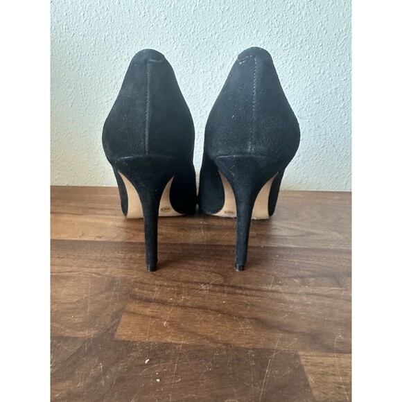 Vince Camuto Black Suede Heels Vp-novilesa Size 7.5 Pointed Toe Leather - Picture 6 of 11